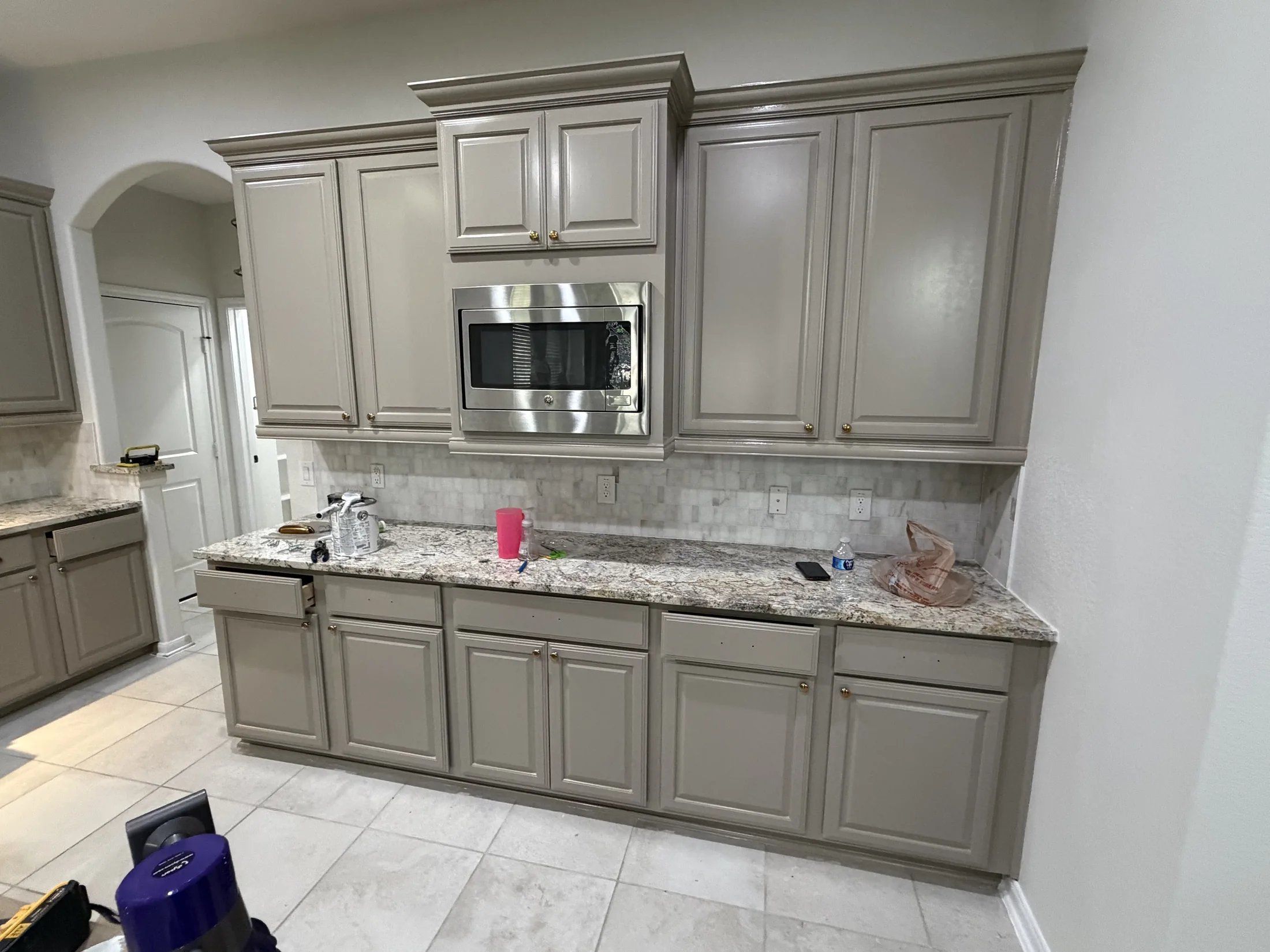 Kitchen Cabinet Paint Transformation after work
