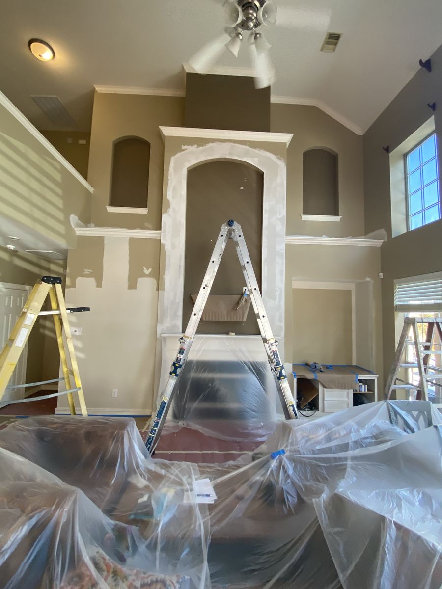 Fireplace Living Room Repaint before work