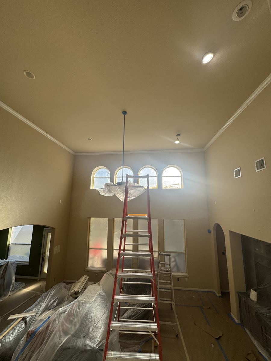Tall Living Room Wall Refresh before work